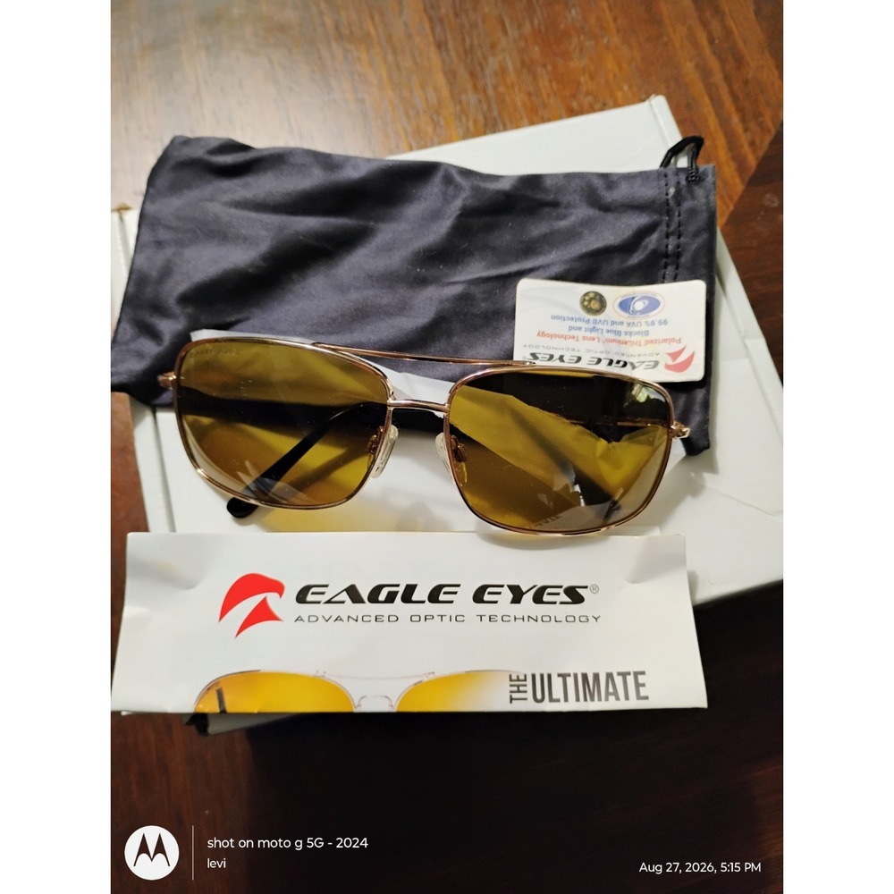 EAGLE EYES Advanced Optic Technology Sunglasses  Silver Frame  Navigator #14100
